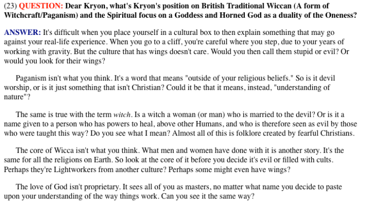 Kryon Pagan Witch Christian religion